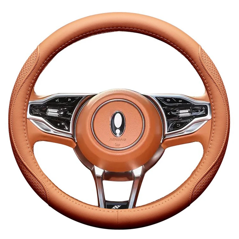 

Car Steering Wheel Cover for GWM Tank 300 Tank 500 Universal O-type Car Interior Accessories Genuine Leather Non-slip Sweatproof