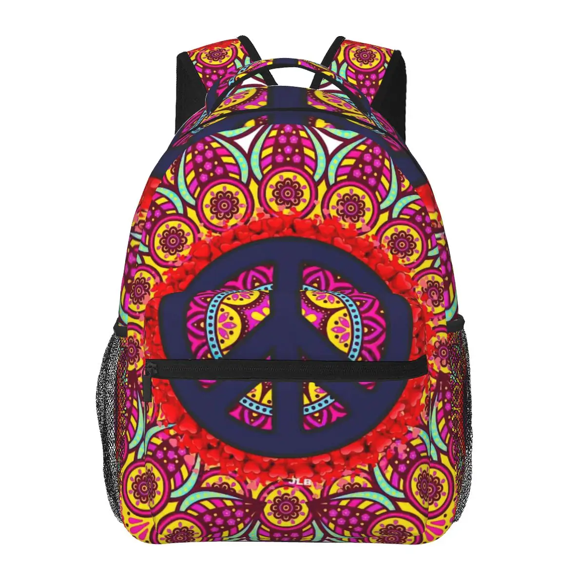 

Hippie Style Backpack for Girls Boys Travel Peace Signs RucksackBackpacks for Teenage school bag