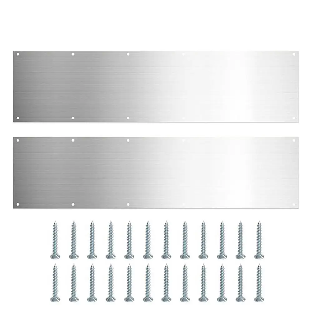 Description Picture 2 of itemFront Door Kick Plate 2pcs Stainless Steel Kick Plate Metal Kick Plate For Doors Decor Interior Exterior Doors Avoid The Door