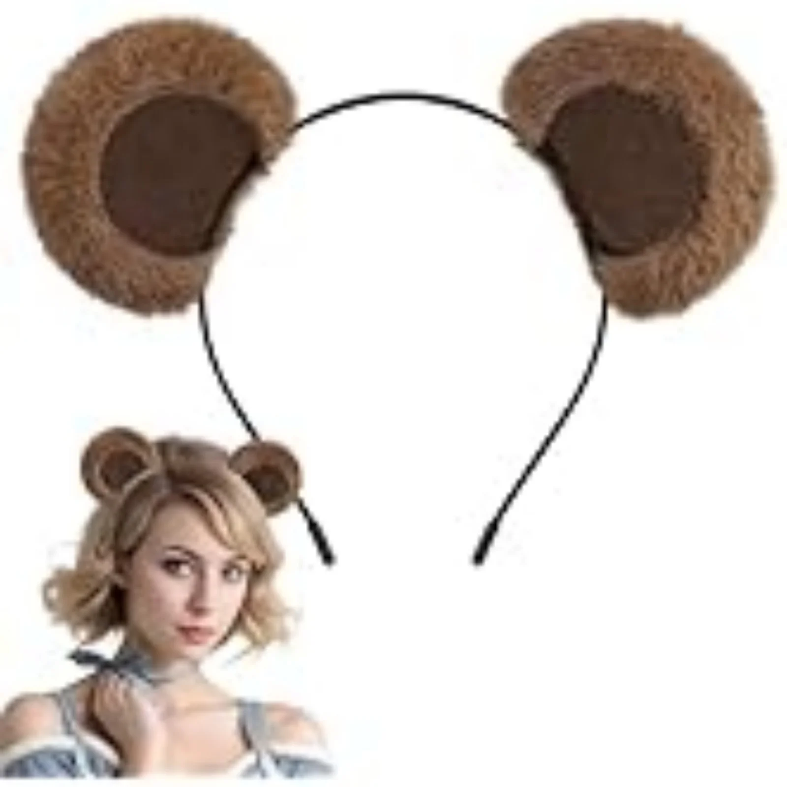 1PC Plush Bear Ear Headbands - Soft & Adorable, Unisex Accessory for Daily, Parties, Cosplay, Ideal Gift for All Ages