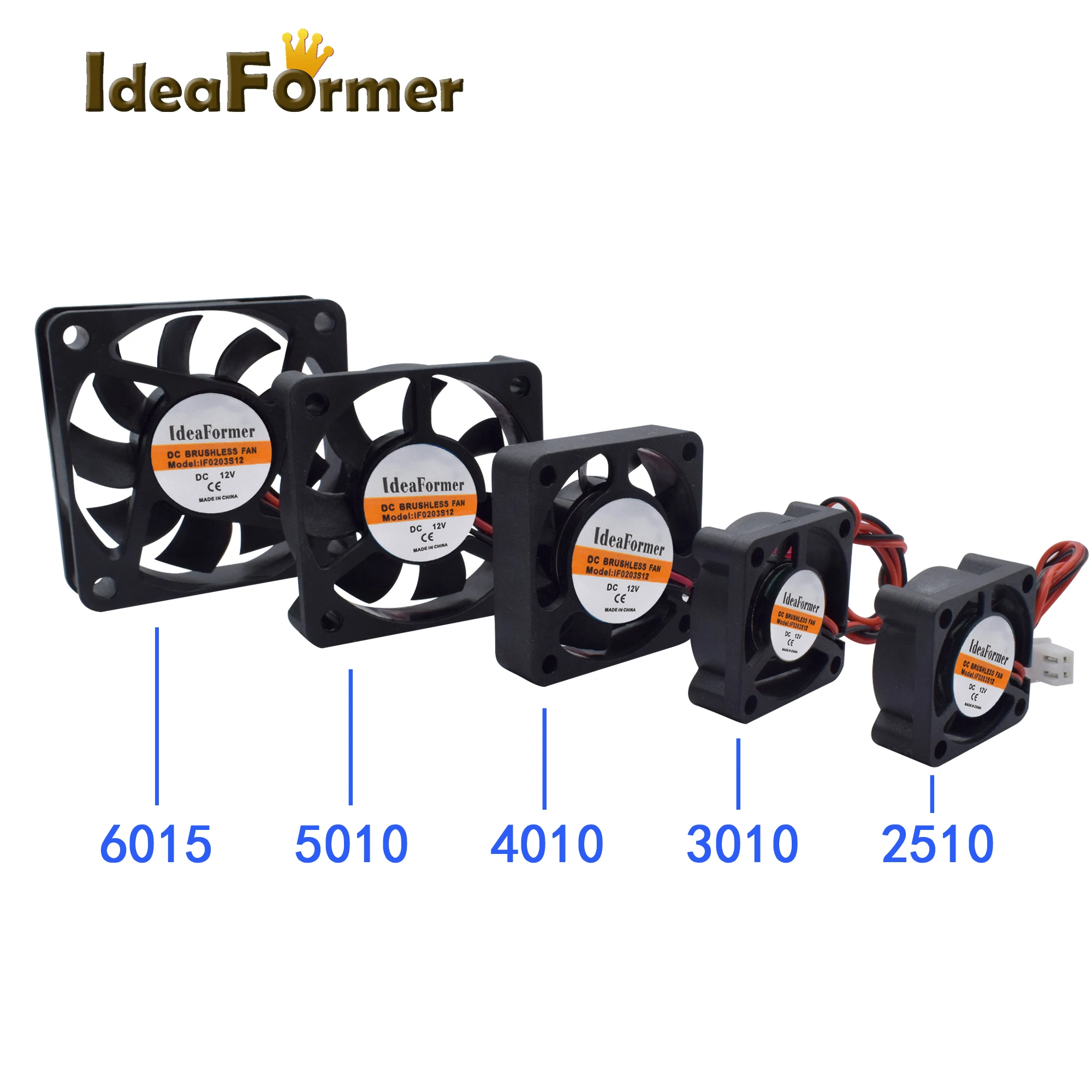 3D Printer Accessories Cooling Fan 5/12/24V 6015/5010/4010/3010/2510mm Fan Cooler Cooling Turbo Brushless Fans With 2Pin XH2.54 4cm fans for 3d printer accessories ender 3 4010 fan 24v extruder hot end fan and 24v turbo fan 40x40x10mm oil bearing dropship