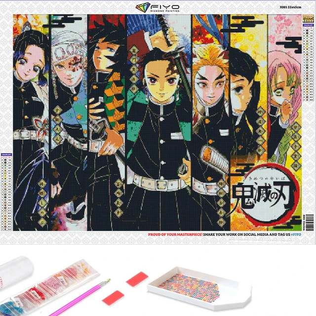 Demon Slayer Zenitsu And Kyojuro AB Diamond Art Painting Japanese Anime  Full Drills Mosaic Cross Stitch Handwork Home Decor - AliExpress