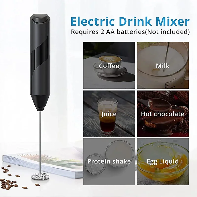 1set Mini Electric Handheld Mixer Without Stand, Powered By 2*aa