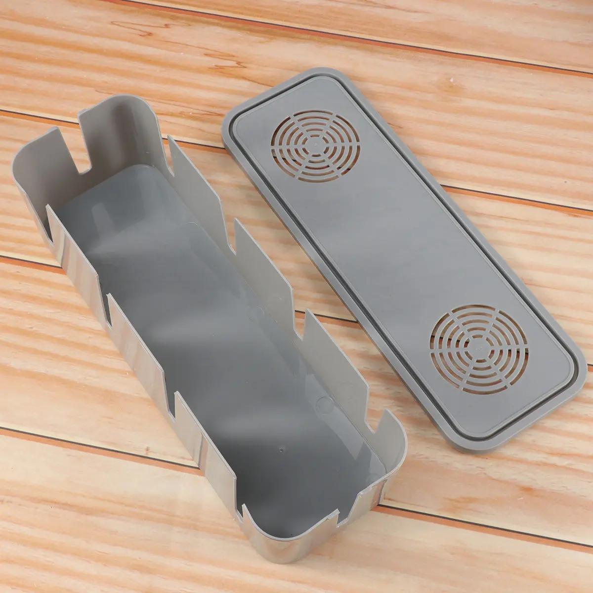 플러그 소켓 방진 안전 케이블 보관함 홈 오피스 코드 관리를 위한 회색 데스크탑 정리함