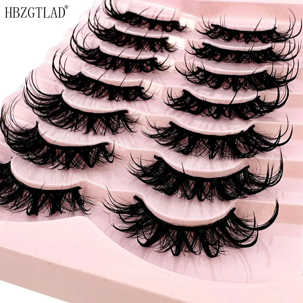 7Pairs Design Wet Manga Lashes 3D fluffy Eyelash Extensions Makeup Fashion Long Thick Natural Fake Eyelashes eyelash extensions fake eyelashes