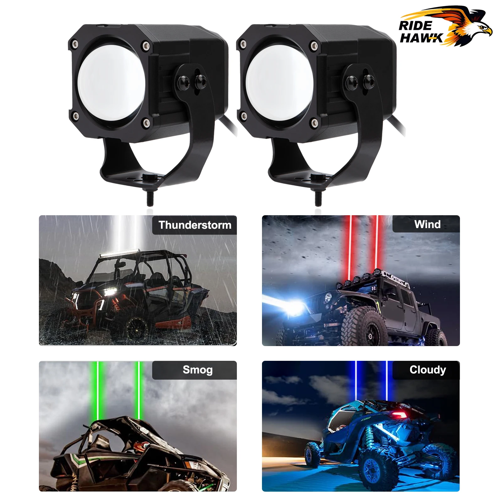 Whipless LED Pod Lights ATV 4
