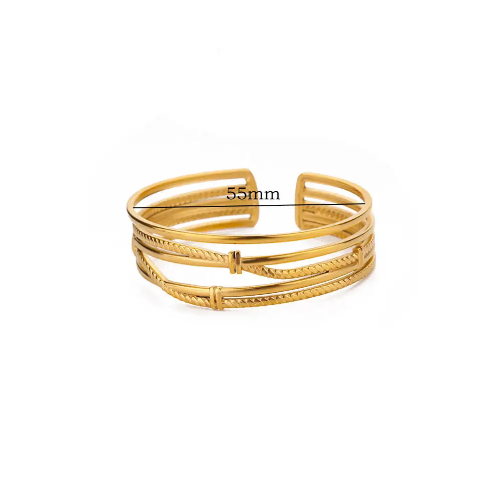 Bangles Women Stainless Steel Luxury Gold Color