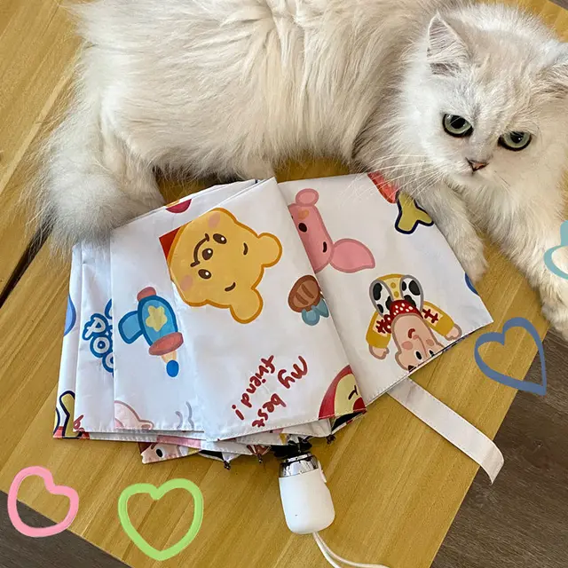 Disney Winnie Design Automatikus Esernyő Szélálló Uv Védje Az Esernyőt A Nők Számára, Akik Napos És Esős Összecsukható Esernyők - Image 3