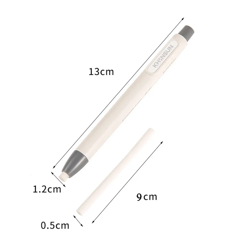 1+5pcs Pen Shape Press Type Pencil Eraser Replaceable Core Sketching Painting School Writing Erase Supplies Japanese Stationery pencil eraser eraser pen eraser refillable pen