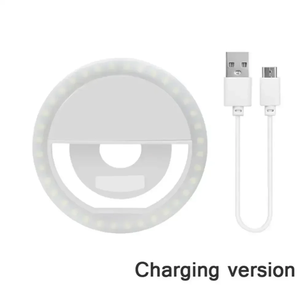 Portable Clip-On LED Selfie Ring Light with USB Charging