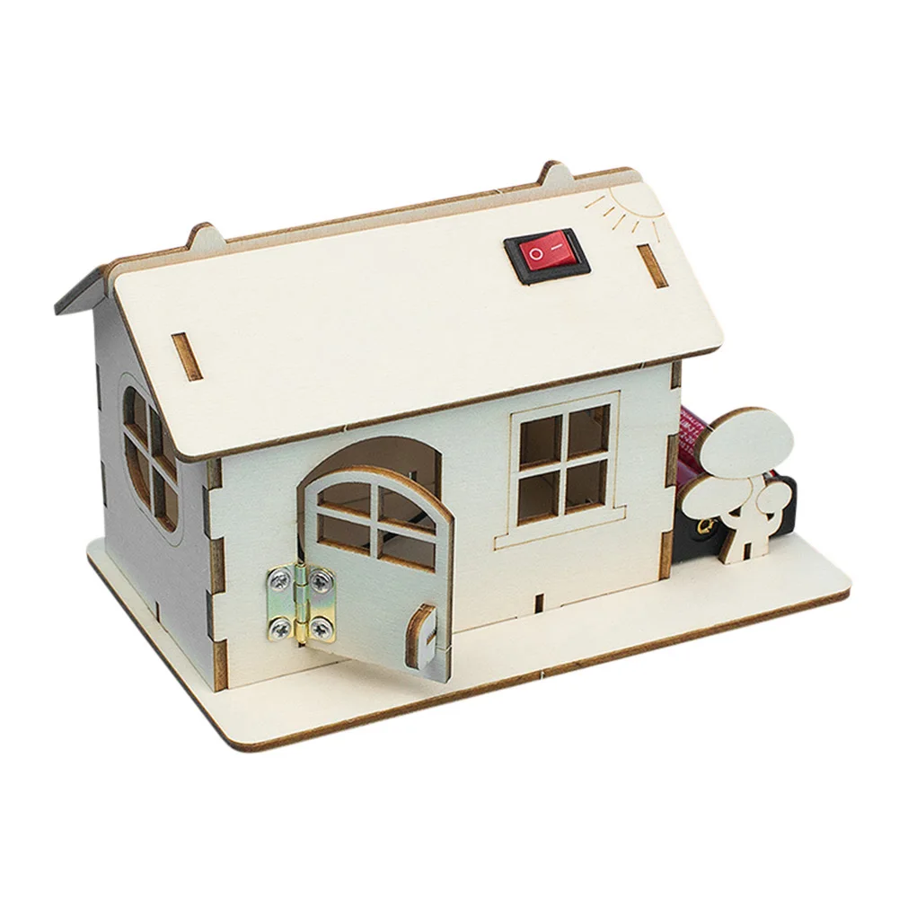 3D Handmade Wood House Model Simulation Cabin Wooden Child DIY Jigsaw Puzzle Toy School Projects Teaching Educational Equipment