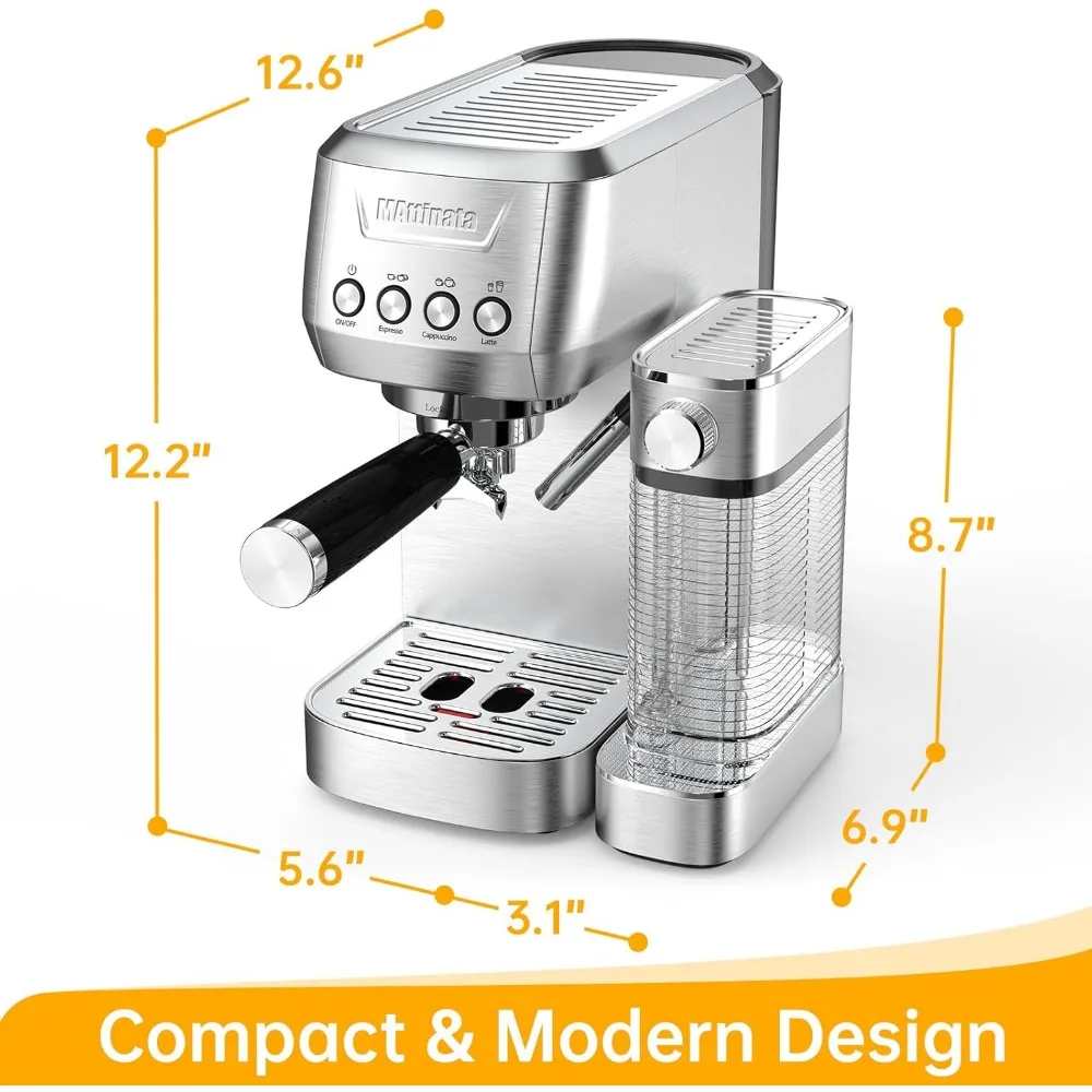 Espresso Machine, 20 Bar Cappuccino Machines for Home, Latte Machine with Automatic Milk Frother, Coffee Maker 6