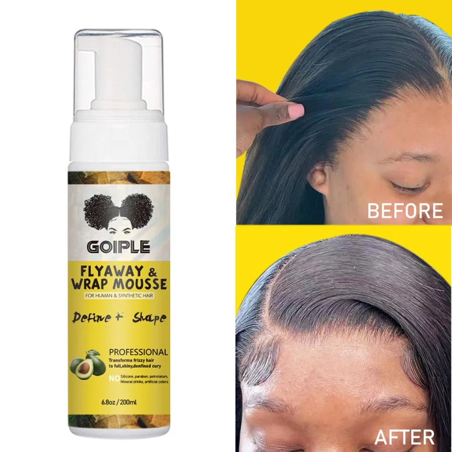 200ML Styling Mousse Curly Hair Elasticity Define Foam Strong Hold Tames Flyaway And Wrap Moisturizing Mousse for Shaping Braid
