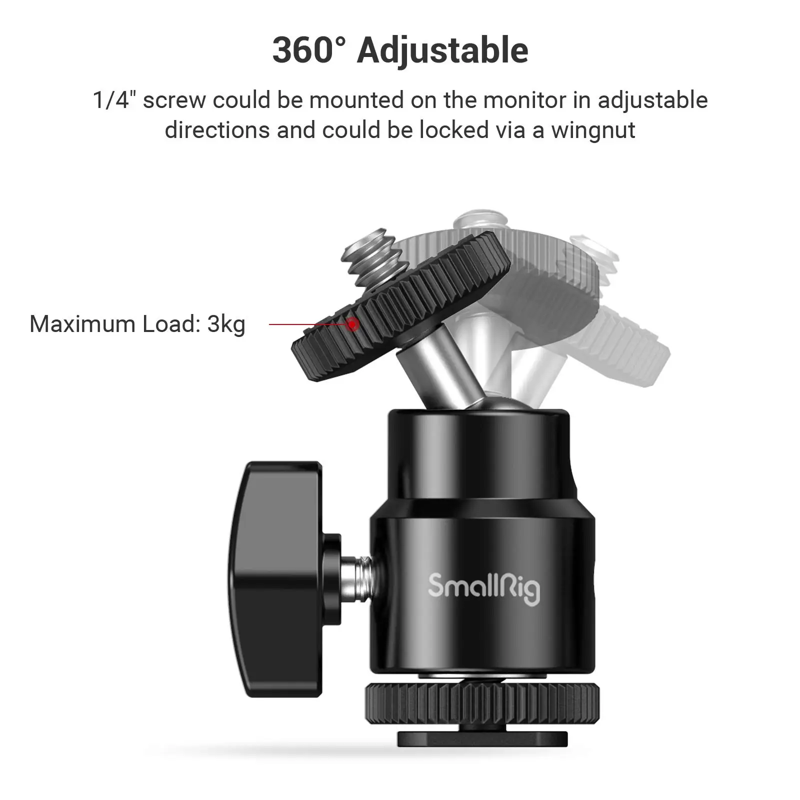 1/4" Camera Hot Shoe Mount with Additional 1/4" Screw for Canon for Nikon for Pa