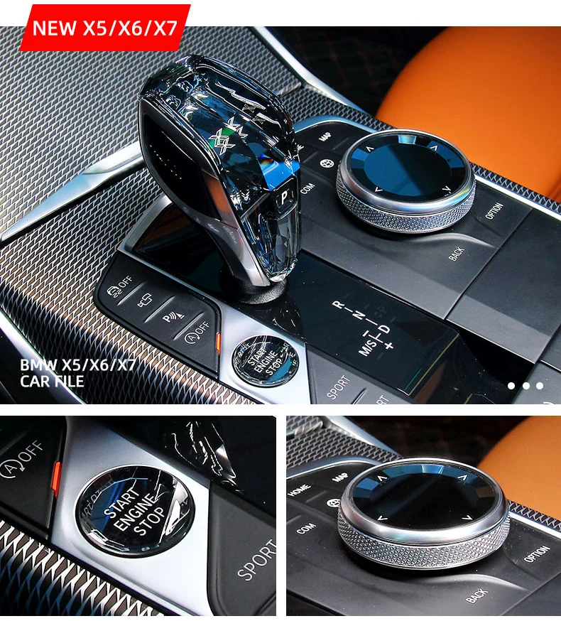 

Crystal Thee-piece Set Gear Shift Knob for BM-W All Series F&G Chassis Car Interior Accessories