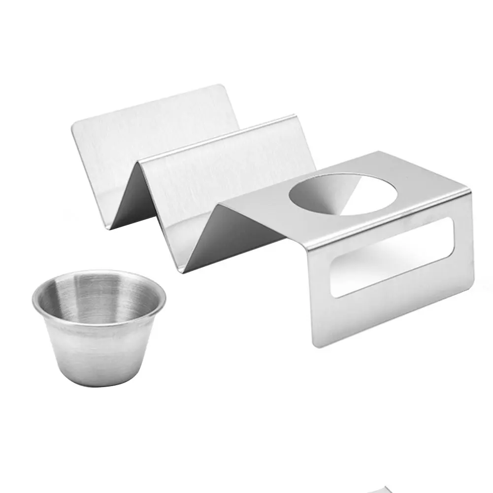 Taco Holder Stand Stainless Steel Taco HolderSauce Cups for Making Hotdog Oven Dishwasher Grill Save taco holder