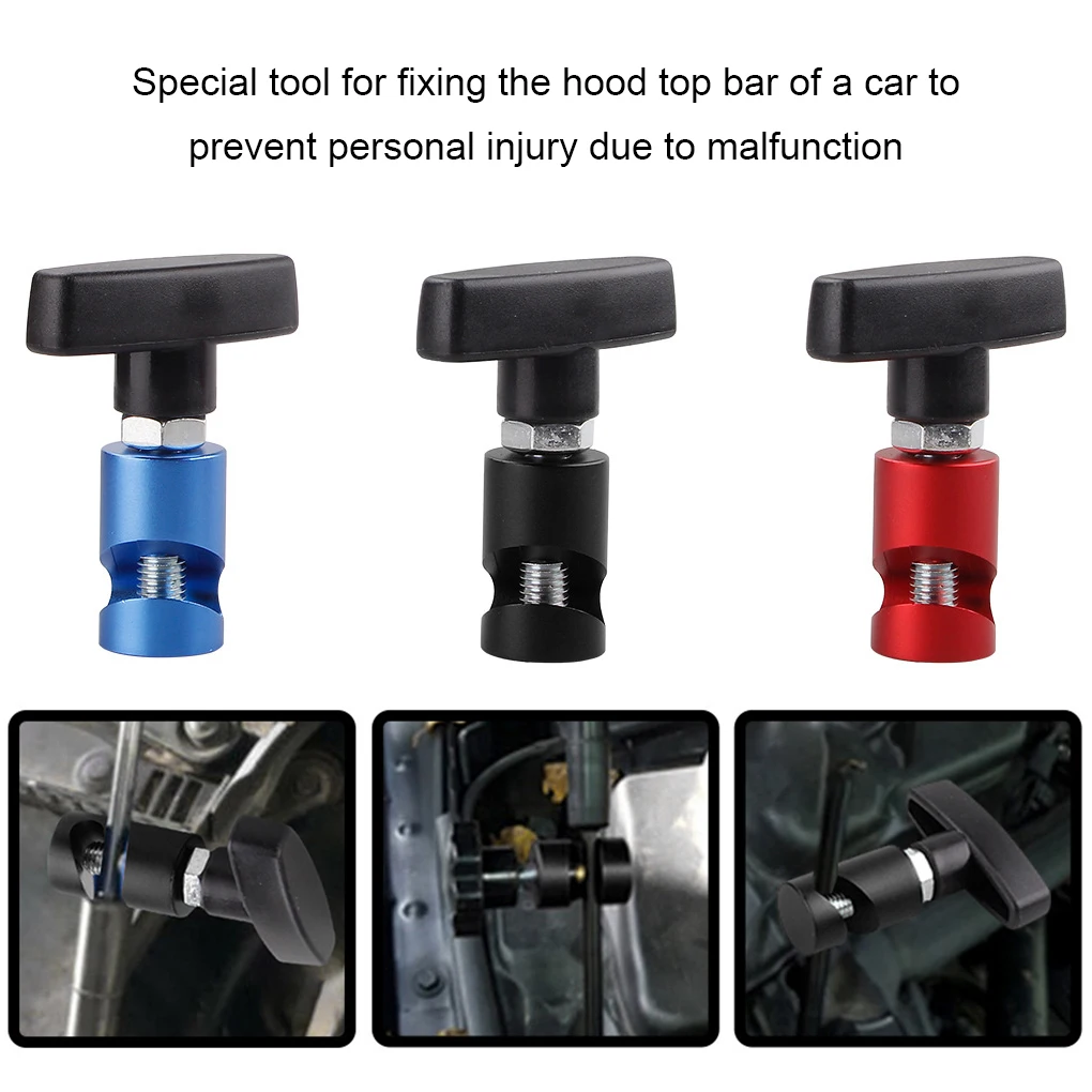 

Aluminium Alloy Auto Engine Hood Lift Rod Clamp Stopper Accessories Black