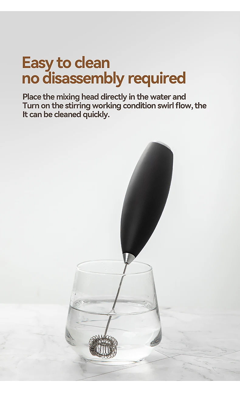 Description Picture 6 of item1PC Electric Egg Beater Milk Frother Wireless Handheld Coffee Cappuccino Frother Household Mini Whisk Mixer