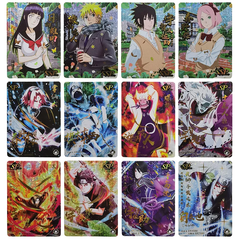 

Anime NARUTO Rare SSP SP Refraction Foil Hatake Kakashi Uchiha Sasuke Jiraiya Toys for boys Collectible Cards Birthday Present