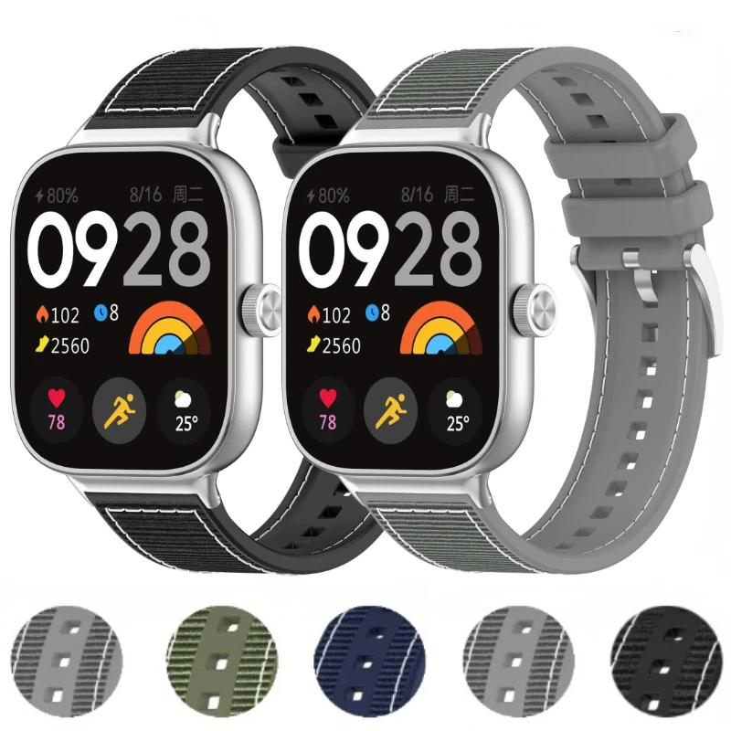 

Ремешок силиконовый нейлоновый для Redmi Watch 4, сменный спортивный браслет для Xiaomi Mi Band 8 Pro, аксессуары для наручных часов