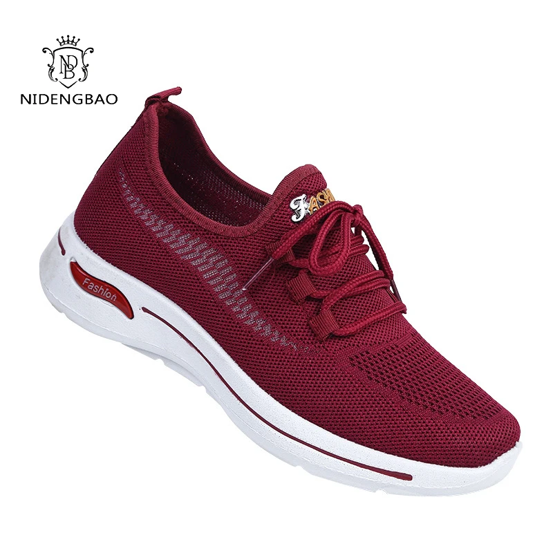 Women Sneakers Casual Shoes Comfortable Mesh Lace-Up Ladies Sport Shoes Wedges Chunky Women's Vulcanized Shoes Females Sneakers