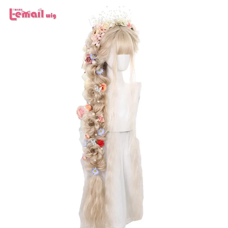 L-email wig Synthetic Hair 120cm Long Curly Lolita Wig Blonde Black Lolita Harajuku Wig with Bangs Wigs Women Heat Resistant Wig l email wig long curly lolita wigs with bangs blonde chocolate harajuku cosplay wig heat resistant synthetic hair party