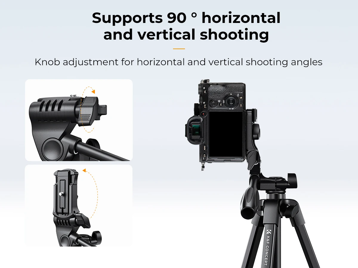 K&F CONCEPT 1.5 m Aluminum Camera Phone Tripod Stand 1.34 lbs Ultra Lightweight with Remote and Cellphone Holder B174A1 Tripods