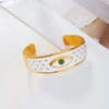 Classic 18K Gold Color Stainless Steel Colorful Enamel Lucky Turkish Evil Eye Open Cuff Charm Bangle Bracelets For Women Jewelry 5
