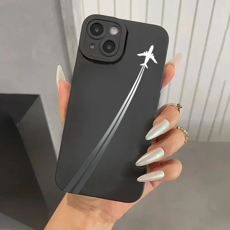thumbnail image 1 of Funda de teléfono con patrón de avión de primera calidad para iPhone 16 15 Pro Max Fundas para iPhone 14 13 12 11 Pro XS Max XR 7 8 Plus Funda de silicona suave, 1 of 5