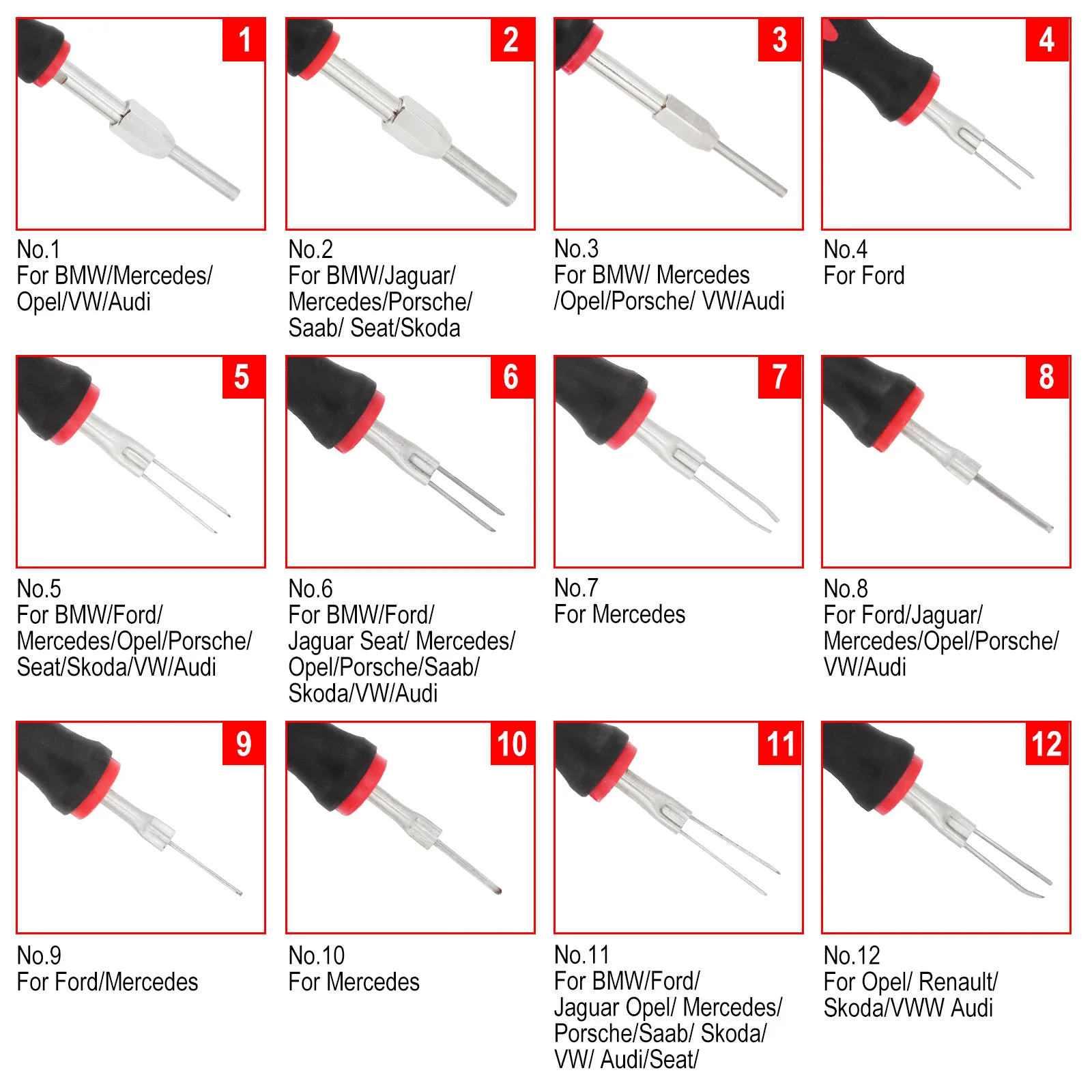 Herramientas de reparación de extracción de terminales de coche pesado, Kit de Extractor de pines de conector de crimpado de cableado eléctrico, llaves extractoras de enchufes automotrices, 23 piezas