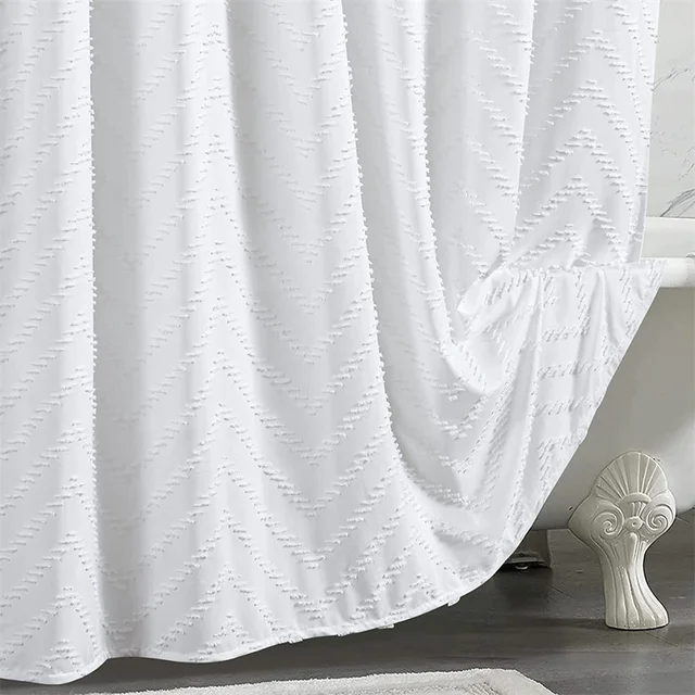 방수 직조 패브릭 샤워 커튼: 욕실의 세련된 기능성 업그레이드