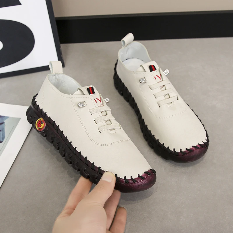 Women Shoes Sneakers Loafers Lace Up Leather Flats