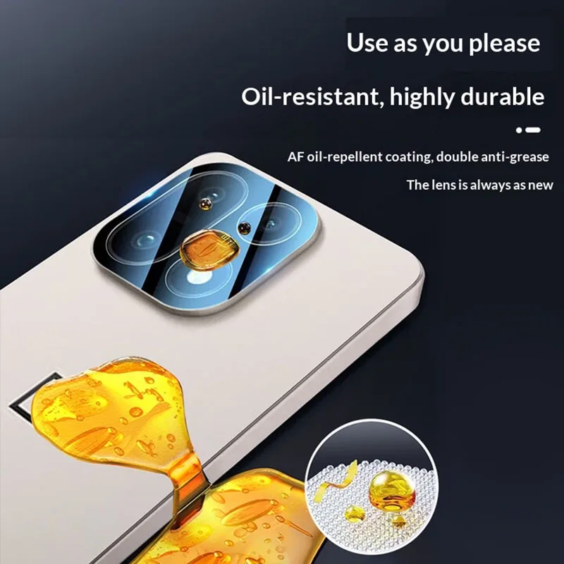 Premium Full Glue Camera Lens Protector with Easy Installation Locator - 1-3PCS Pack