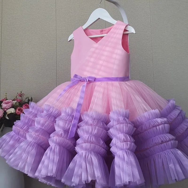 fancy baby dresses Kids Girl Cake Tutu Flower Dress Baby Toddler Children Party Wedding Formal Dress for Girl Princess First Communion Costume skirt for baby girl Dresses