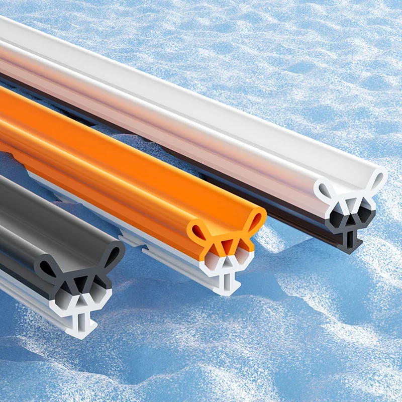 TPE Window Seal Strip Self-adhesive Plastic Steel Window Insulation Weatherstrip Flexible Bilateral Windproof Dustproof Strip 4M