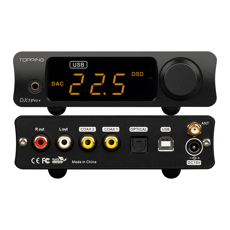 中古　dacアンプ　topping dx3pro+　ハイレゾ Topping dx3 pro plusデジタルオーディオミュージックデコーダー