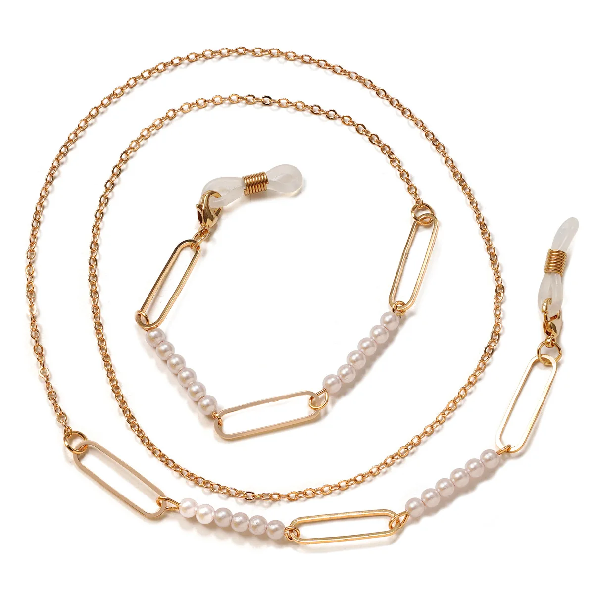 Fashion Eyeglass Chains Glasses Straps Glasses Chain Glasses Retainer for Women Pear Crystall Sunglasses Chains Glasses Cord Holder Gold Eyewear Lanyard Necklace Strap Rope