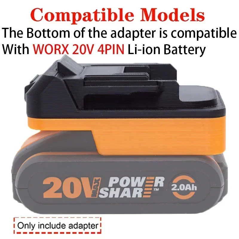 Battery Adapter/Converter for Makita 18V Li-ion tools to Worx 20V