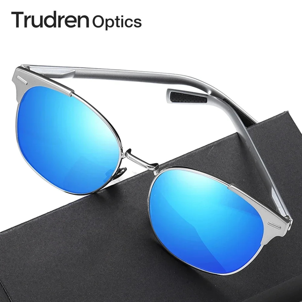 

Trudren Unisex Trendy Retro Metal Sunglasses for Men Women Horn Rimmed Fashion Sun Glasses UV Protection Polarised Sunglass 1528