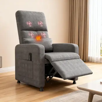 Poltrona massaggiante elettrica per il relax con funzione riscaldamento, braccioli regolabili, divano singolo per soggiorno, camera da letto o ufficio