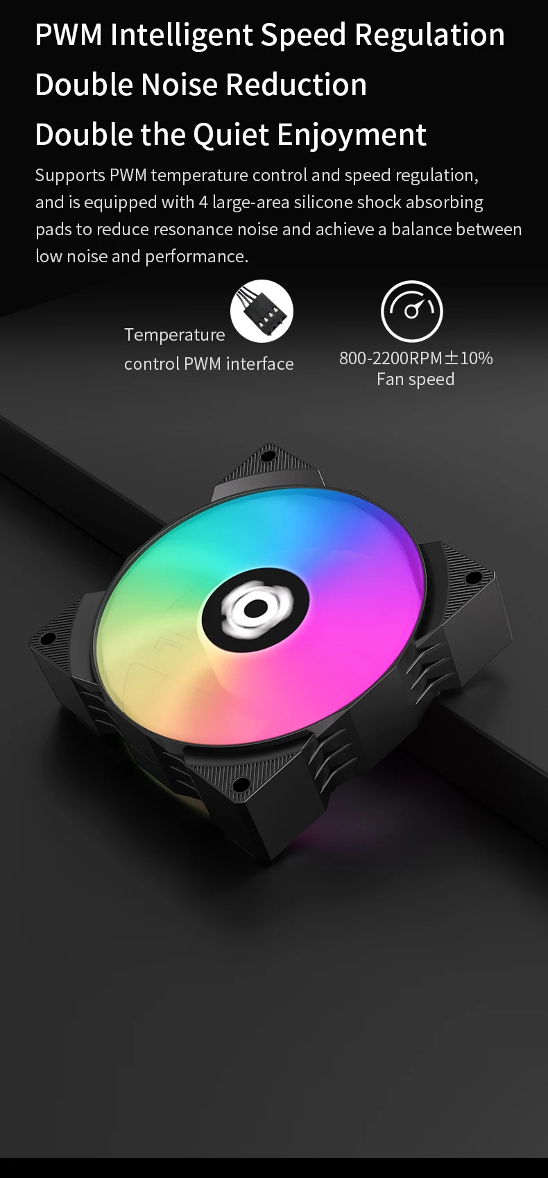 T9025 90mm CPU Cooler Fan PWM 800-2200RPM ITX Chassis Cooling Solution ARGB Fan