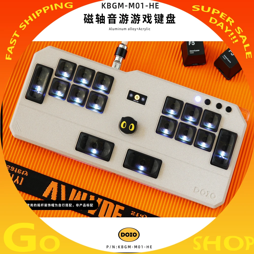 新しい DOIO HITBOX KBGM M01 HE アルミ合金アクリル低磁気スイッチ