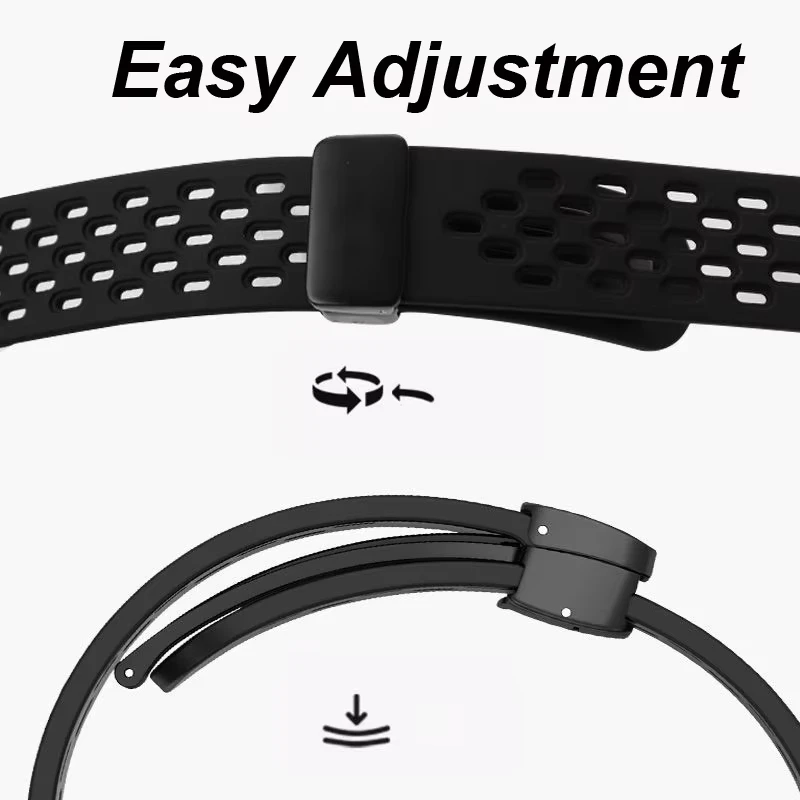 Magnetic Sports Band with Folding Buckle in Silicone - 22mm
