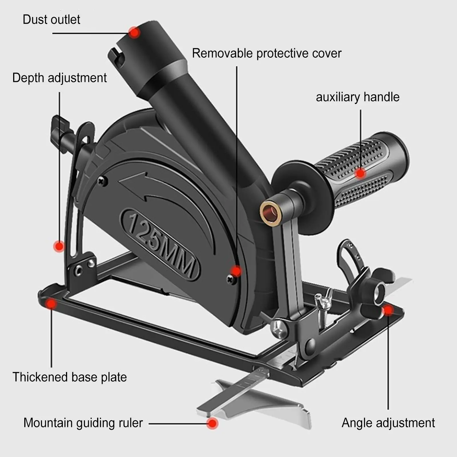 

Hand Angle Grinder Converter To Cutting Machine Table Saw Base Bracket Refit Woodworking Table Tool 0-45° Adjustable Angle