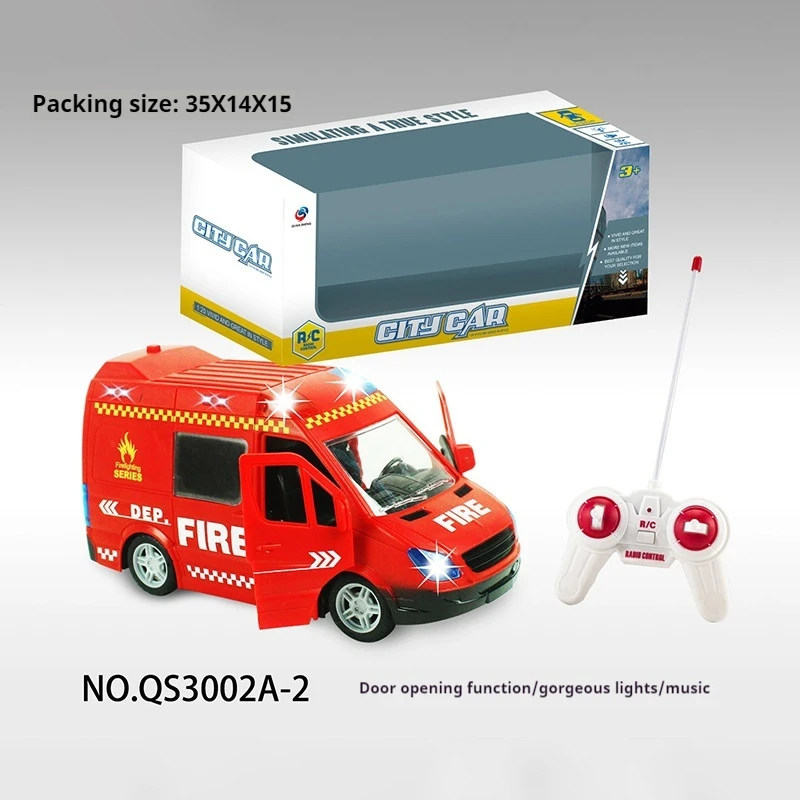 Hot Rc Ambulance Toy Car Simulation Light Music Fire Truck Rescue Vehicle Remote Control Model Car Toys Children Festival Gift 2