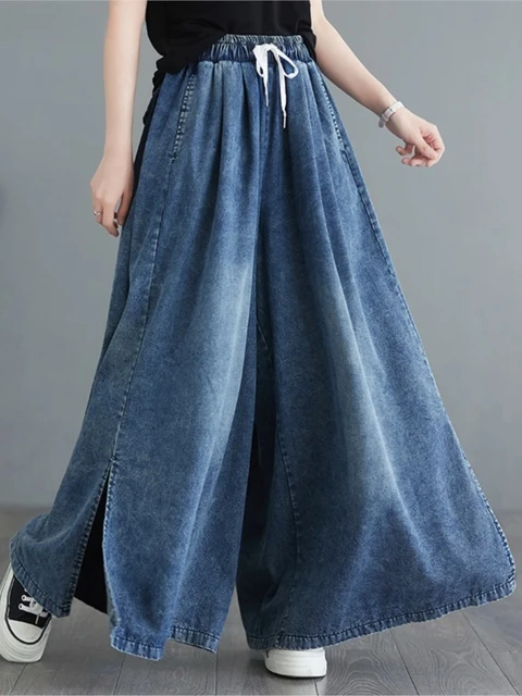 Respzed-Jean Plissé à Jambes Larges pour Femme, Pantalon Long, Taille Haute, artificiel astique, FJM, Mode Printemps Été 1