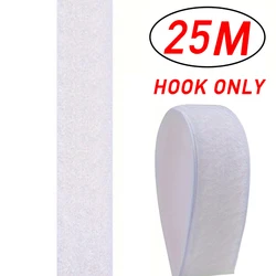 Self - Adhesive Velcro Hook and Loop Tape Roll for DIY and Home Projects (White Hook 25M)