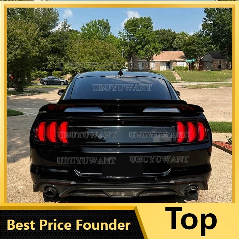 

2015 To 2023 For Mustang Spoiler GT500 High Quality ABS Material Rear Trunk Spoilers By Glossy Black DIY Carbon Fiber Pattern