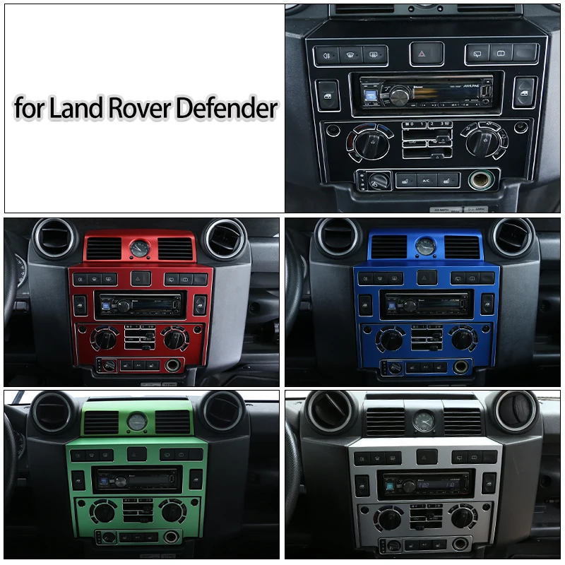

Для Land Rover Defender 110 2008-18 Центральная Автомобильная консоль из алюминиевого сплава кондиционер декоративные панели наклейки автомобильные аксессуары