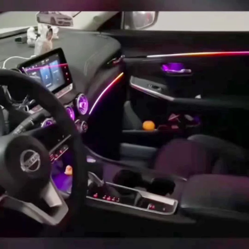 LED Car Lnner Ambient light For Nissan Sentra Special Air Conditioning Outlet Dynamics Magic Color Atmosphere Lamp APP Contr